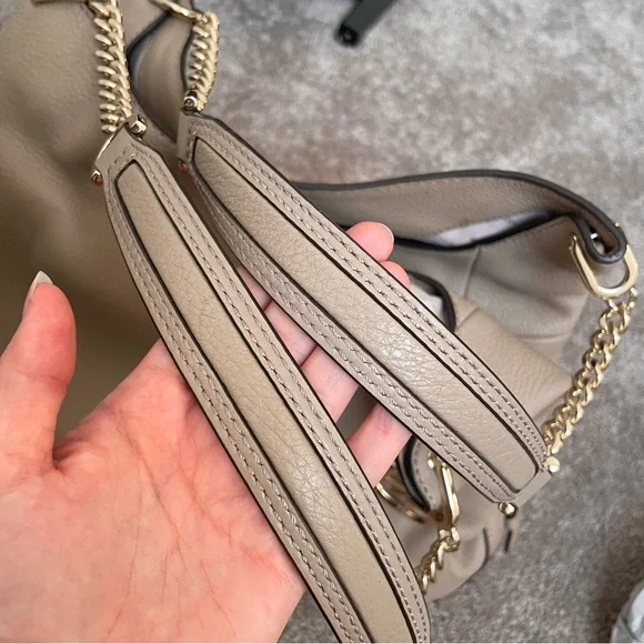 New!⚡️NWT MICHAEL KORS Lillie Taupe Truffle Pebbled Leather Shoulder Bag - Picture 6 of 16